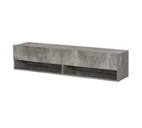Mobile TV Sospeso 140x32x31 cm in Legno Truciolare Grigio