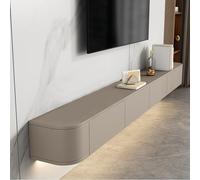 Mobile TV sospeso a parete con ante grandi ripiani portaoggetti console multimediale e panca TV cachi 220 cm