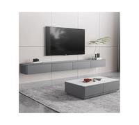Mobile TV sospeso a parete, mobile TV sospeso con anta a ribalta e cassetti, moderna console multimediale for l'intrattenimento grigia con spazio di archiviazione for il soggiorno(180x30x20cm)