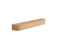 Mobile TV Sospeso, Centro Di Intrattenimento A Parete Con Luci A LED, Design Con Anta A Ribalta, Mobile TV Sospeso In Legno Con Cassetto Portaoggetti Per Soggiorno(Yellow,180cm)