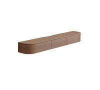 Mobile TV Sospeso, Centro Di Intrattenimento A Parete Con Luci A LED, Design Con Anta A Ribalta, Mobile TV Sospeso In Legno Con Cassetto Portaoggetti Per Soggiorno(Brown,160cm)