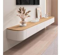 Mobile TV sospeso da parete, elegante console multimediale in legno con ripiani per la gestione dei cavi, per soggiorno e camera da letto, 280 cm, soluzione moderna per mobili per la casa