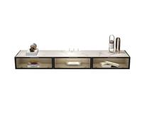 Mobile TV sospeso di lusso con piano in ardesia e ante in vetro ribaltabili Mensola sospesa for TV sotto la parete Console multimediale Centro di intrattenimento Mobile TV Console Stand(Piccolo)