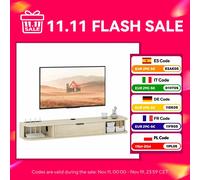 Mobile TV sospeso Homcom, mobile TV per soggiorno con cassetto pieghevole, 2 ripiani aperti, gestione dei cavi