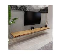 Mobile TV Sospeso Mensole galleggianti sotto TV, mensola da parete in legno di pino stabile, contenitore da parete in stile rustico da fattoria for soggiorno, camera da letto, studio Mobile TV Gallegg