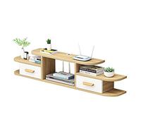 Mobile TV sospeso, Mobile TV sospeso con Angoli arrotondati, Scaffale pensile per Set-Top Box per Soggiorno Camera da Letto/A / 120 cm