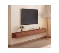 Mobile TV Sospeso Mobile TV sospeso for sotto la TV, centro di intrattenimento vintage di lusso con portaoggetti, mobile TV stretto a parete in legno con cassetti, salvaspazio Mobile TV Galleggiante(2