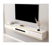 Mobile TV sospeso moderno da parete, console multimediale a parete lucida, con foro per router, cassetti e porta, elegante centro intrattenimento per soggiorno (B, 180 x 24 x 21 cm)