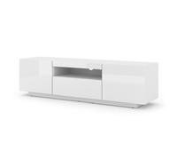 Mobile TV sospeso o a terra 150x42/36x37 Cm STAND AURA Bianco lucido