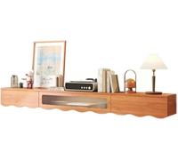 Mobile TV sospeso per la casa, supporto TV da parete, per centro di intrattenimento e armadio, console TV con contenitore, console multimediale per lettore DVD, salvaspazio sotto ripiano TV per camera