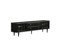 Mobile TV Stand 200 cm Tavolo di stoccaggio per soggiorno in legno massello rurale, mobile retrò nero, adatto per hotel, case vacanze, ecc. Mobile televisivo centro di intrattenimento