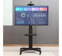 Mobile TV Stand con ruote, carrello regolabile da pavimento per schermi al plasma e schermi piatti, design universale per un facile spostamento e installazione