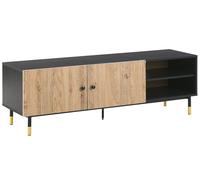 Mobile TV stile retro adatto per TV fino a 65ʺ nero e legno Abilen