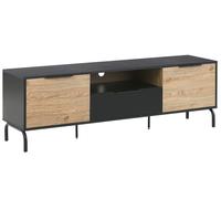 Mobile TV stile retro adatto per TV fino a 70ʺ nero e legno Arkley