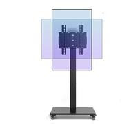 Mobile TV su ruote, carrello universale da pavimento per schermi LED da 32 a 65 pollici, portatile, per sala conferenze, altezza regolabile e girevole per visualizzazione orizzontale/verticale