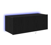 Mobile TV vidaXL con luci LED Rovere Nero 80x35x31 cm