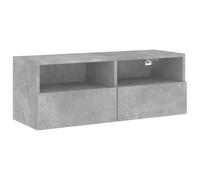 Mobile TV Wall Mounted Cabinet 80x30x30 cm Cement Grey Engineered Wood Floating Media Shelf with Storage Door for Living Room Bedroom