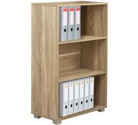 BAKAJI Libreria Scaffale Vela 3 Ripiani Mobile archiviazione documenti Ufficio Libri Biblioteca Armadio Mensole Scaffalatura da terra Soggiorno Salotto Struttura in Legno MDF (Quercia)