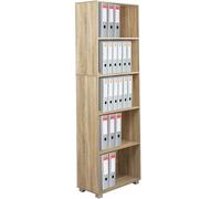 BAKAJI Libreria Scaffale Vela 5 Ripiani Mobile 190 cm Ufficio Archiviazione documenti Libri Biblioteca Armadio Mensole Scaffalatura Soggiorno Salotto Struttura in Legno (Naturale)