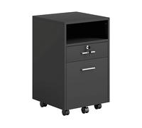 MOBILE UFFICIO VINSETTO IT924-030BK - Cassettiera in truciolato nero con 0 porte e 1 ripiano