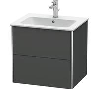 Duravit XSquare Vanity, meuble sous-lavabo mural 61,0 x 47,8 cm, 2 tiroirs, pour lavabo ME by Starck 233663, XS417104949, XS417104949, Colorazione: Grafite opaco Decor