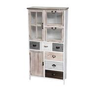 MOBILE VETRINA CASSETTIERA VETRINETTA CREDENZA LEGNO ANTICATA COLOR 1366830 cm