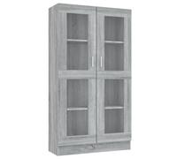 Mobile Vetrina Grigio Sonoma 82,5x30,5x150 cm Legno Multistrato, Mobili, Scaffalature, Librerie Grigio