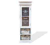 Mobile Vetrinetta Legno Bianco Anta 1 Cassetto Shabby Mobili Rebecca 102x32x27