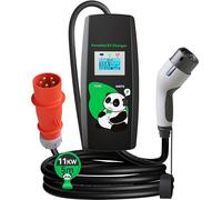 Mobile Wallbox 11 KW con Plug & Play, 5 m, 16 A, 3 fasi, corrente e timer, cavo di ricarica tipo 2 con spina CEE, caricatore portatile per auto elettrico per IEC 62196-2