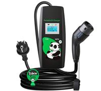 Mobile Wallbox da 3,6 kW con Plug & Play, 5 m, 16 A, 1 fase, corrente e timer regolabili, cavo di ricarica tipo 2 con spina Schuko, caricatore per auto elettrico portatile per IEC 62196-2