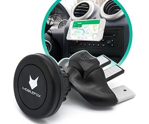 Mobilefox®, supporto magnetico da auto per smartphone, con inserto per lo slot del lettore CD, colore nero
