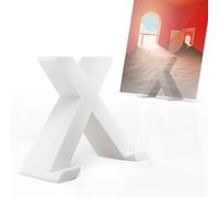 Mobilefox Supporto Vinile LP Porta-Dischi Supporto da Tavolo a X Espositore Minimalista adatto per Copertine LP Bianco