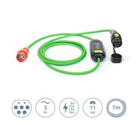 Mobiles Caricabatterie Typ2 Cee Spina 16A 11KW Mode2 7m Schermo Un. 8-10-13-16A