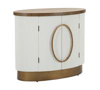 Mauro Ferretti Mobiletto 2 Ante Tolosa MDF, Bianco Marrone Oro, 79x48x67 cm