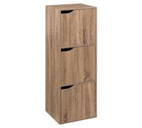 Mobiletto a 3 Scomparti portaoggetti a 3 Ante Effetto Legno Naturale H 100,5 cm - Five