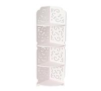 Mobiletto ad Angolo a Parete Con 4 Ripiani, Scaffale Libreria di Stoccaggio per Cosmetici, Bianco Scolpito Dampproof da Bagno, 80x18x22cm