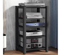 Mobiletto Audio A 2/3/4/5 Livelli, Supporto For Giradischi, Supporto For Componenti Multimediali AV(Nero,H100cm/39.3in)