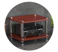 Mobiletto Audio HiFi a 2 Ripiani in MDF per Giradischi e Amplificatore di Potenza - Piedini ammortizzanti - Marrone - 60x48x38 cm - Perfetto per Home Theater e Amanti della Musica