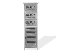 Mobiletto Bagno Comodino Cassettiera Grigio 3 Cassetti Anta Legno 102x32x27