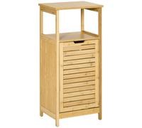 Mobiletto Bagno Con Cesto Multiuso Per Bucato E Giocattoli, In Mdf E Bambù, 40x30x86.5cm