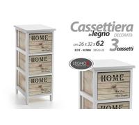 MOBILETTO CASSETTIERA 3 CASSETTI SLIM SALVASPAZIO BIANCO MARRONE 622632 CM