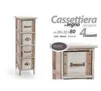 MOBILETTO CASSETTIERA SALVASPAZIO 4 CASSETTI LEGNO CLASSICO MODERNO 802632