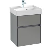 Villeroy & Boch Collaro Meuble sous-lavabo avec éclairage, 460x546x374 mm, 2 tiroirs, C006B0RH, C006B0RH, Colorazione: Fronte/cassa: Quercia Kansas, manico: Antracite opaco