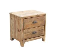 Mobiletto comodino da interno camera da letto in legno di pino con 2 cassetti Linea Classic