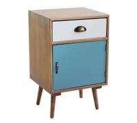 Mobiletto comodino in legno multicolor con 1 cassetto e 1 anta CREEK
