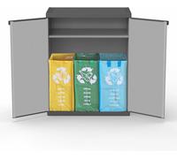 Mobiletto con Buste Raccolta Differenziata in resina di PVC e PP 2 Ante 1 Ripian