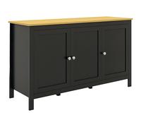 Mobiletto contenitore Buffet con 3 ante, 2 ripiani, vassoio regolabile, illuminazione per bevande, aspetto - 120x40x70 cm, nero