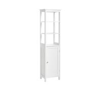 Mobiletto da Bagno a Colonna a Terra con 5 Ripiani Bianco Design Moderno