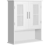 Mobiletto Da Bagno A Muro Salvaspazio Con Armadietto E Ripiano, 60x20x70 Cm, Bianco