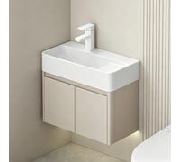 Mobiletto da Bagno a Parete in Alluminio Nido d'Ape Moderno, Lavabo Stretto Compatto per Piccoli Spazi
